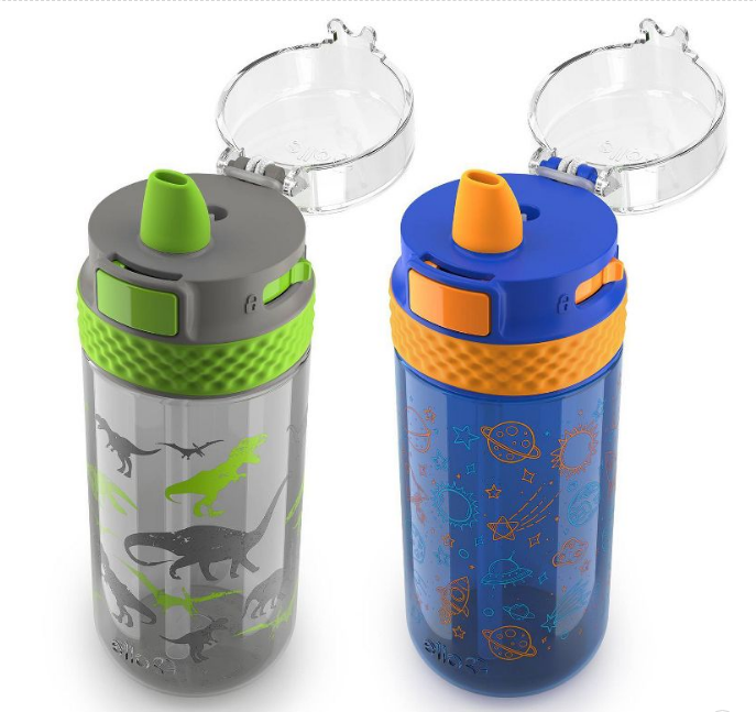 Ello Dash BPA-Free Plastic Water Bottle, Grey, 16 oz