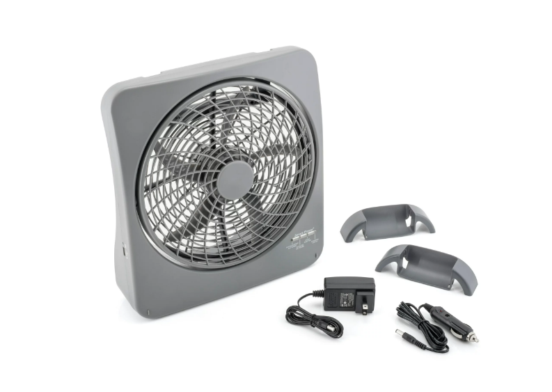 TREVA Battery Powered Fan 10 in. 2 Speed Portable Camping Personal